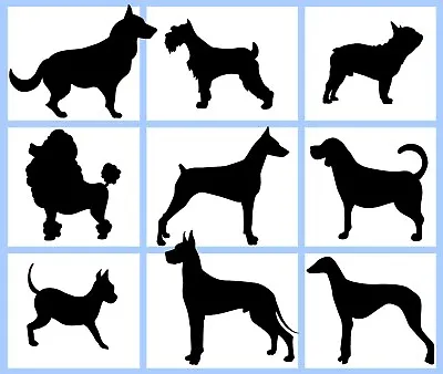 £2.59 • Buy Dogs Dog Collection Wall Stickers Removable Car Laptop Decals Many Dog Breeds UK