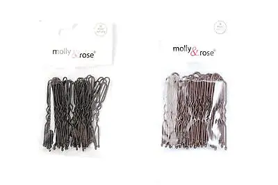 Waved Bobby Pins Hair Grips Clips Black Brown Pack Of 36 Short 4.5cm • £2.57