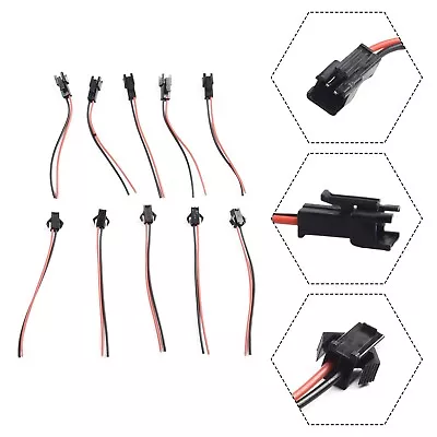 SM 2 Pin Connector Plug Male/Female Head Wires For Different LED Lamps • £4.02