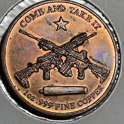 Molon Labe   Come And Take It   Copper Round 1oz • $14.91