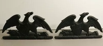 Virgina Metal Crafters Pr  Black Cast Iron Spread Eagle Bookends Copyright 1952 • $27.30