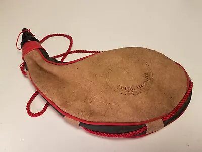 Vtg Spanish Bota Bag Wine Water 1 Liter Canteen Rugged Leather Suede Skin Spain • $14.19