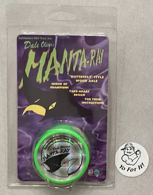 Spintastics Original Manta-Ray Yo-Yo By Dale Oliver Wood Axel In Green • $22.90