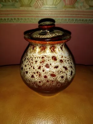 Jam Pot Brown Mottled Glazed Decorative • £3.99
