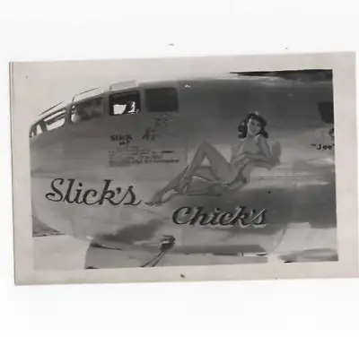 WWII B-29 Superfortress Interesting Nose Art Slick's Chicks   Original Photo • $99.99
