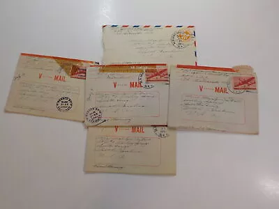 5 WWII V-Mails Letters 310th Bomb Group Forms Spartanburg South Carolina WW2 • $0.01