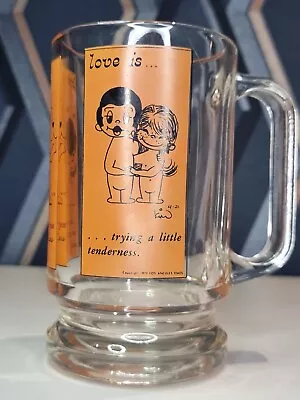 Vintage 1970s “Love Is” Kim Casali Large Glass Mug Tankard Retro Comic LA Times  • £24