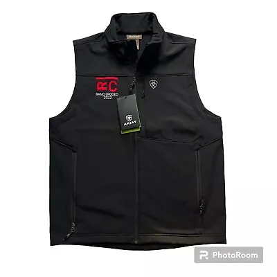 Men's Ariat Black Softshell 2.0 Zip-up Rodeo Vest Sz Medium • $75