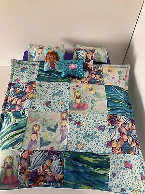 MERMAID QUILT Double Bed For 12 Inch Dolls 1:6 Scale • $18.99