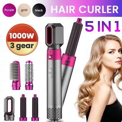 5 In 1 Rotating Hot Air Brush For Hair Dryer Volumizer Hair Straightener Curling • $29.49