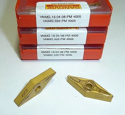 Vnmg 332 Pm 4005 Sandvik *** 10 Inserts *** 1 Factory Pack • $99.90