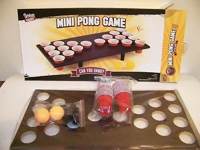 Spencer Mini Pong Game Wooden Board Balls And Cups Included • $15