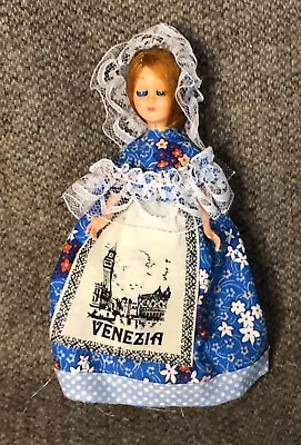 Vintage 7  Doll Souvenir Of Italy Venezia Blue Open Close Sleepy Eyes Plastic • $13.45