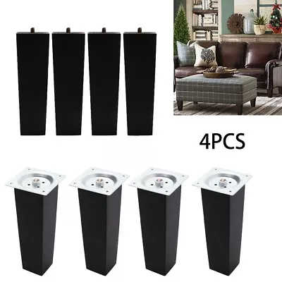 4Pcs Square Tapered Wooden Furniture Legs For Bed Sofa Chair Cabinet Chest 16cm • £13.95