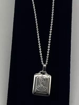 Sterling Silver 925 Mother Of Mary Pendant Necklace Religious 18 Inches Length ￼ • $10.97