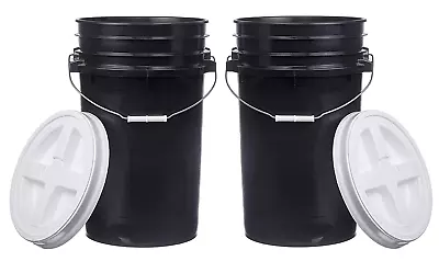 7 Gallon (2 Pack) Large Bucket Pail Container With Gamma Seal Lid Food Grade BP • $92.99