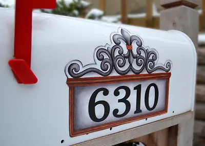 Mailbox Magnet (Partial Cover) Fleur De Lis Personalized Address Numbers • $9.95