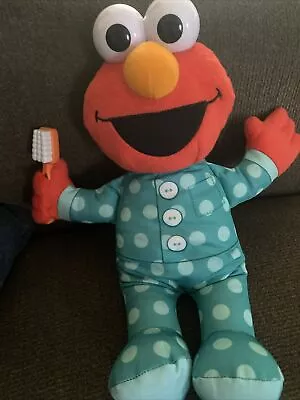 Sesame Street 12  Talking Brush Your Teeth Elmo Plush Tested And Works • $14