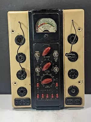 VINTAGE WESTON MODEL 771 TUBECHECKER TUBE TESTER FRONT For PARTS ONLY • $45