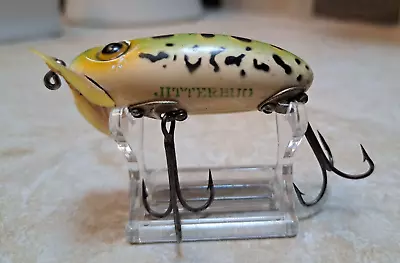 Vintage Fred Arbogast Wartime Jitterbug Lure Yellow Plastic Lip Frog • $21