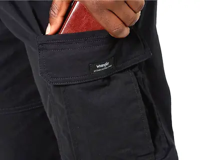 Men's Wrangler Cargo Shorts W Stretch Relaxed Fit Tech Pocket At Knee ALL SIZES • $31.99