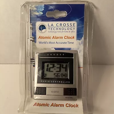 La Crosse Technology Atomic Alarm Clock Radio Controlled Table Top Silver NEW • $32.25