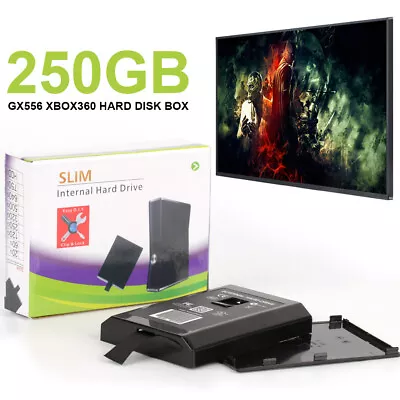 250GB Internal Slim Hard Drive Disk Case Box For Microsoft Xbox 360  Fully Works • $11.62