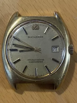 $224.99 • Buy Vtg Bucherer Officially Certified Chronometer Men’s Watch For Parts Repair