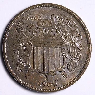 1865 2 Cent Piece CHOICE UNCIRCULATED MS FREE SHIPPING E812 REE • $112.85
