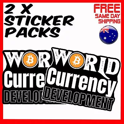 2 X Stickers - World Currency Development Bitcoin Car  Bumper Laptop Sticker • $4.24