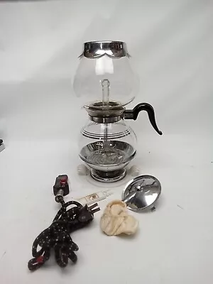 Vintage Silex Vacuum Glass Chrome Coffee 8 Cup Maker W Heater And Power Cord • $110