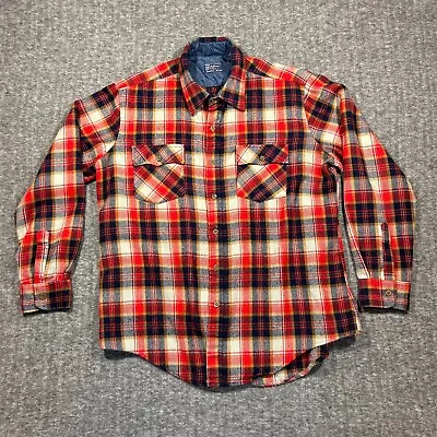 VTG JC Penney The Mens Shop Flannel Shirt XL Tall Plaid Button Up Hiking Outdoor • $34