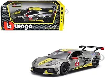 2020 Chevrolet Corvette C8.r #4 Silver 1/24 Diecast Model Car By Bburago 28024 • $22.49