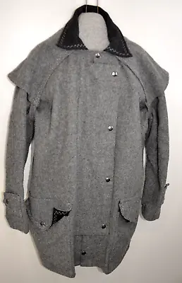 Wool Western Duster Coat Vtg Drover Riding Handmade Womens XL Gray Over Cape • $79.99