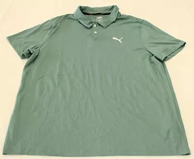 Puma Men's Solid Short Sleeve Performance Polo Shirt EJ1 Green Size 2XL  • $19.99