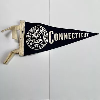 Vintage University Of Connecticut 1950s Pennant 1881 Felt - 8” X 4” Uconn • $19.99