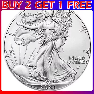 2023/2022/2021/2020 American 1 Oz .999 Fine Silver Eagle $1 Coin BU UK • £4.40
