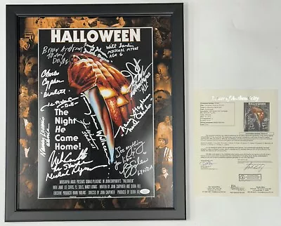 HALLOWEEN X13 Signed 12x18 Poster Framed 1978 John Carpenter Nick Castle JSA • $2999.99