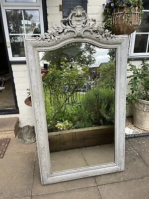 £395 • Buy Large French Grey Mirror With Beautiful Detailed Frame