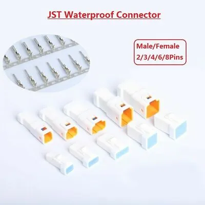 JST Waterproof Cable Electrical Wire Connector Plug For Motorcycle 2/3/4/6/8Pins • $5.35