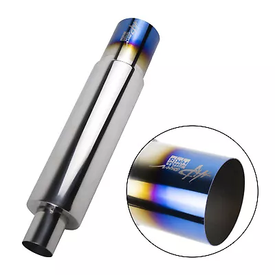 Universal 3.5  Tip 2  Inlet Burnt Tip Stainless Steel Exhaust Cannon Muffler • $59.99