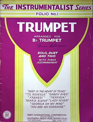 Vintage Instrumentalist Series Folio No. 1 Trumpet Arranged Music Sheets 1942 • $17.64