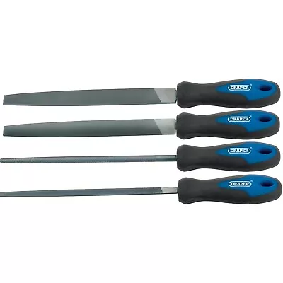 £17.85 • Buy Draper 200mm Soft Grip Engineers Metal Work File Set, 4 Piece, High Carbon Steel