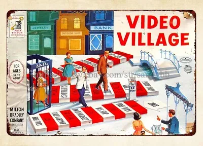 Art Garage 1960 Childhood Memory VIDEO VILLAGE Game Metal Tin Sign • $15.93