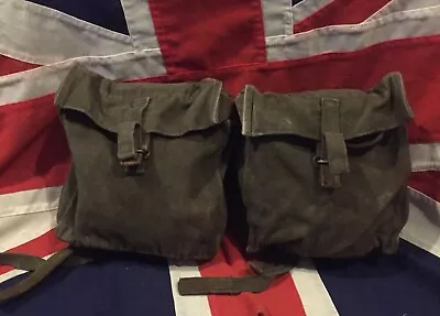 Vintage British Army 58 Pattern Webbing Kidney Pouches NI Falklands War • £15