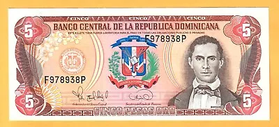 Dominican Republic-5 Pesos Oro-1995-serial Number 978938-pick 147  Unc . • $9.99