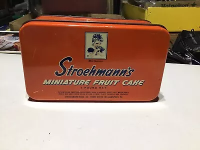 * Vintage STROEHMANN'S Miniature Fruit Cake Advertising Tin Can Williamsport PA • $18
