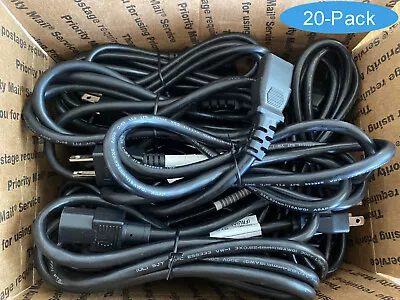 Lot 20: NEW 3-Prong 6ft UL Scanner Computer PC Monitor ATX PSU AC Power Cords • $41.99