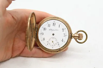 £0.99 • Buy C Antique Gents The Vigilant Watch Gold Plated Full Hunter Top Wind Pocket Watch