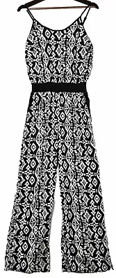 NWT Bongo Black & White Palazzo Jumpsuit Women’s Junior Size Medium MSRP $36 • £17.34